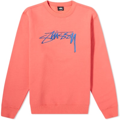 Stüssy Smooth Stock Crew Merah Muda Pucat Buy Stüssy Smooth Stock Crew Merah Muda Pucat