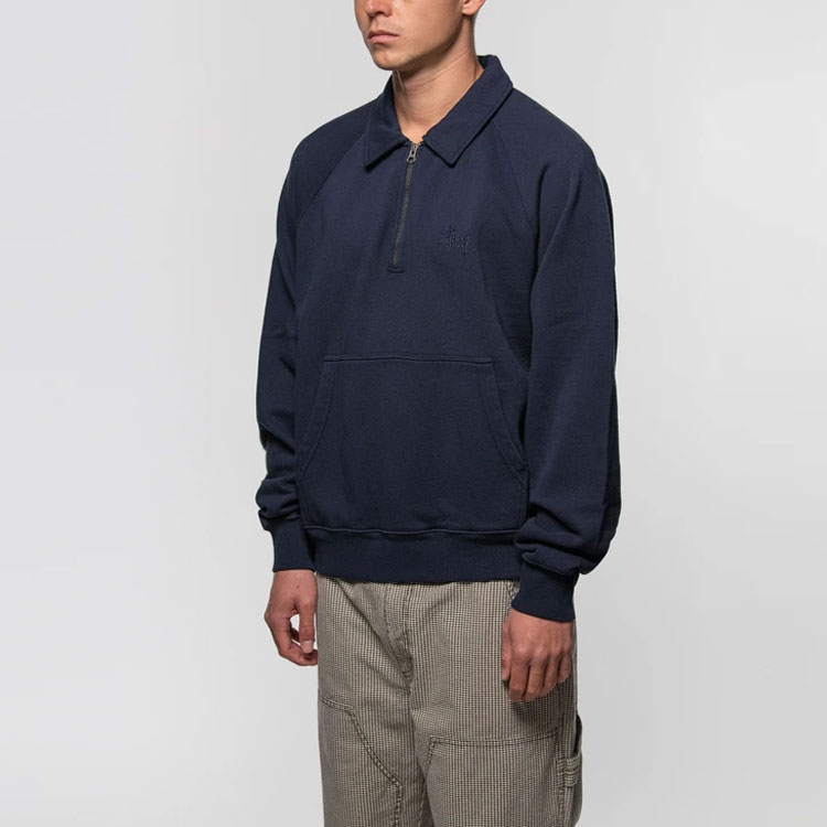 Stüssy Solid Color Half-Zip Polo Sweatshirt Jacket 118410 圖 5