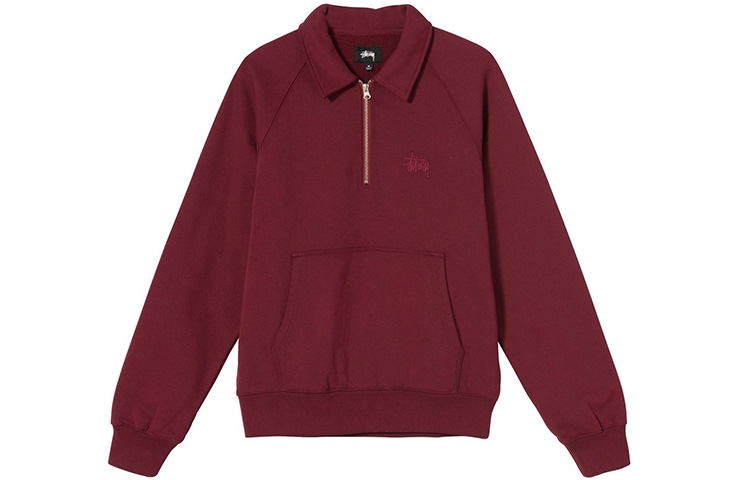 Stüssy Solid Color Half-Zip Polo Sweatshirt Jacket 118410 圖 6