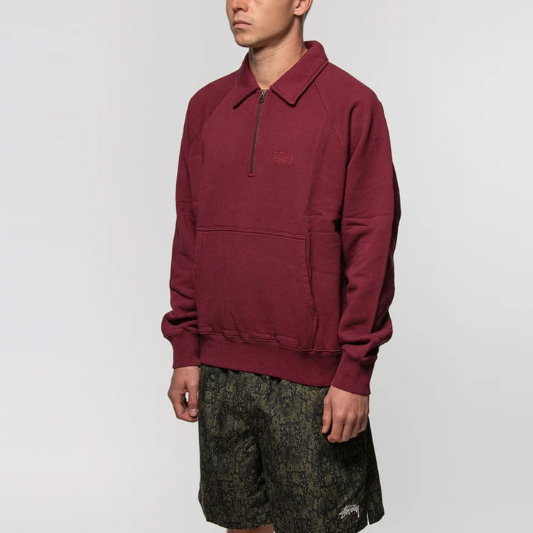 Stüssy Solid Color Half-Zip Polo Sweatshirt Jacket 118410 圖 8