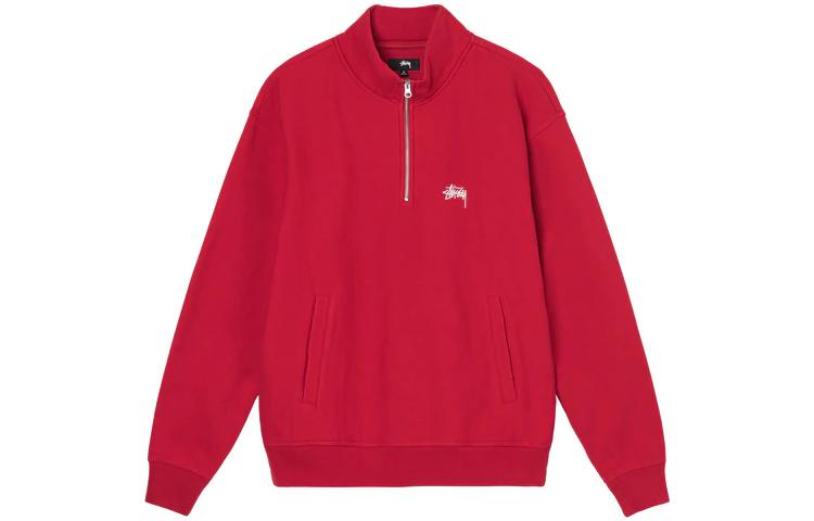Stüssy Solid Color Half-Zip Pullover Retro Sweatshirt Unisex 118470