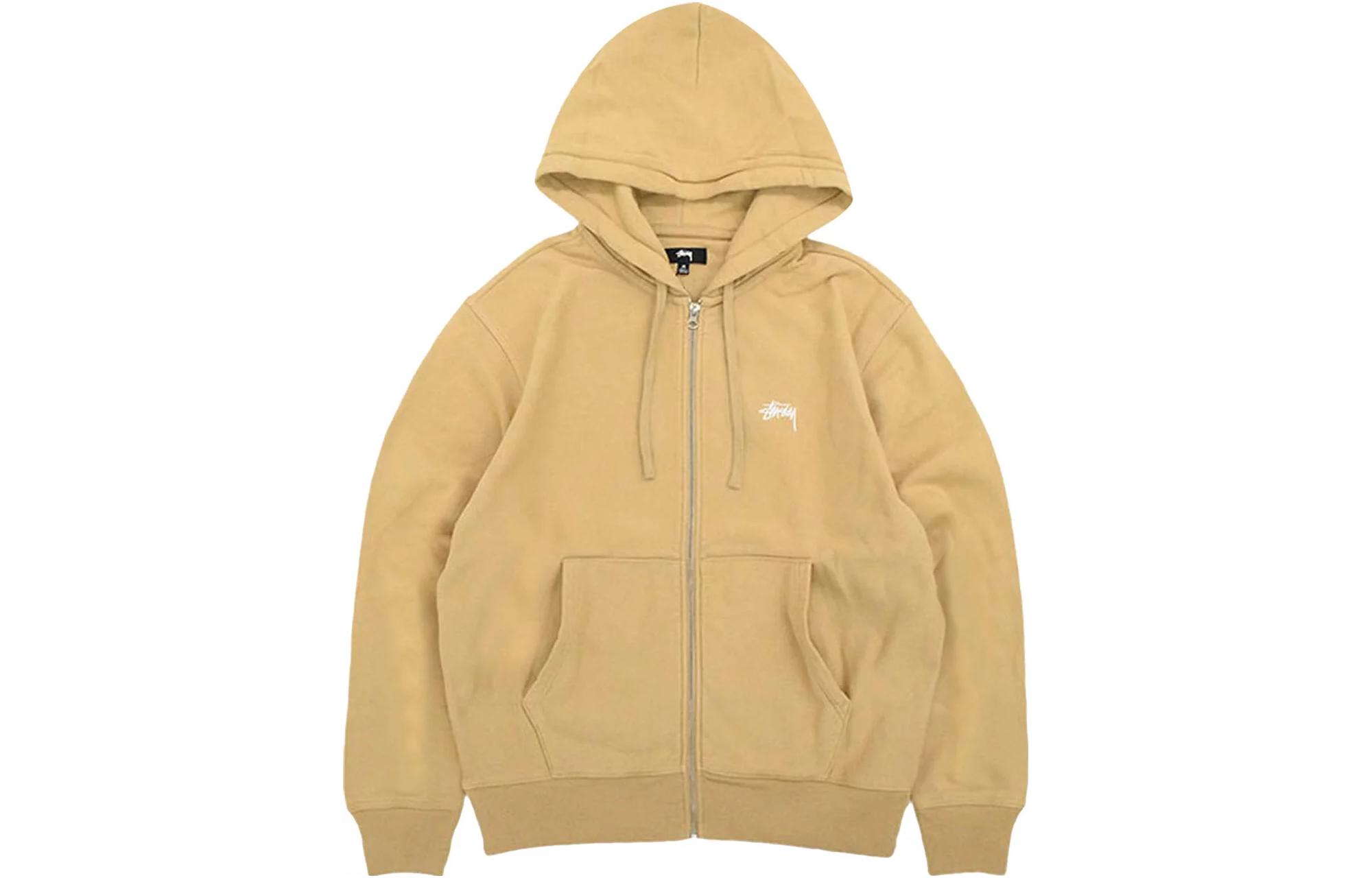 Stüssy Solid Color Zip-Up Hoodie Yellow ( Vintage American Style) 118471 TANN