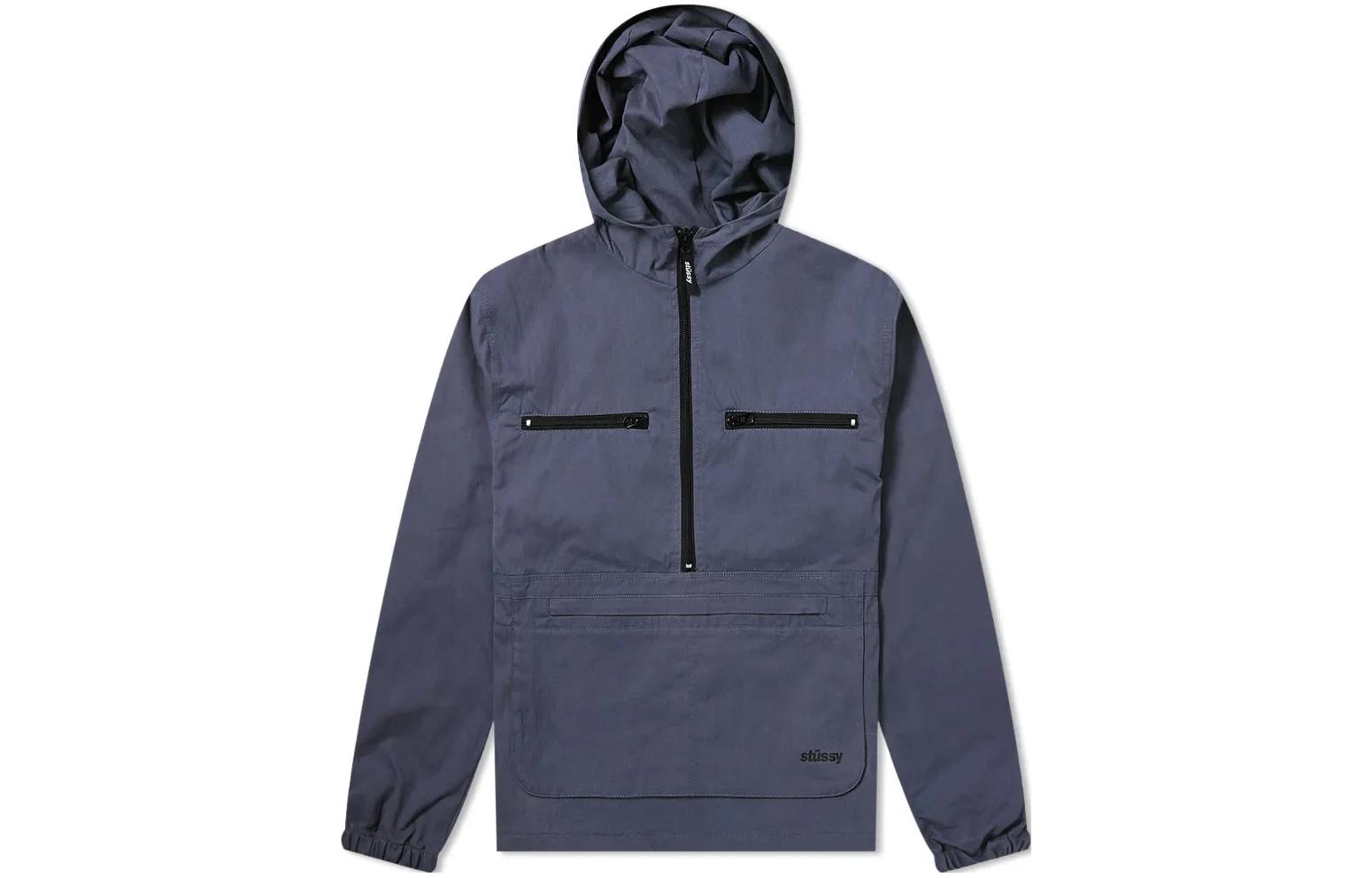 Stüssy Solid Pocket Hooded Retro Jacket Navy Blue 115476-NVY