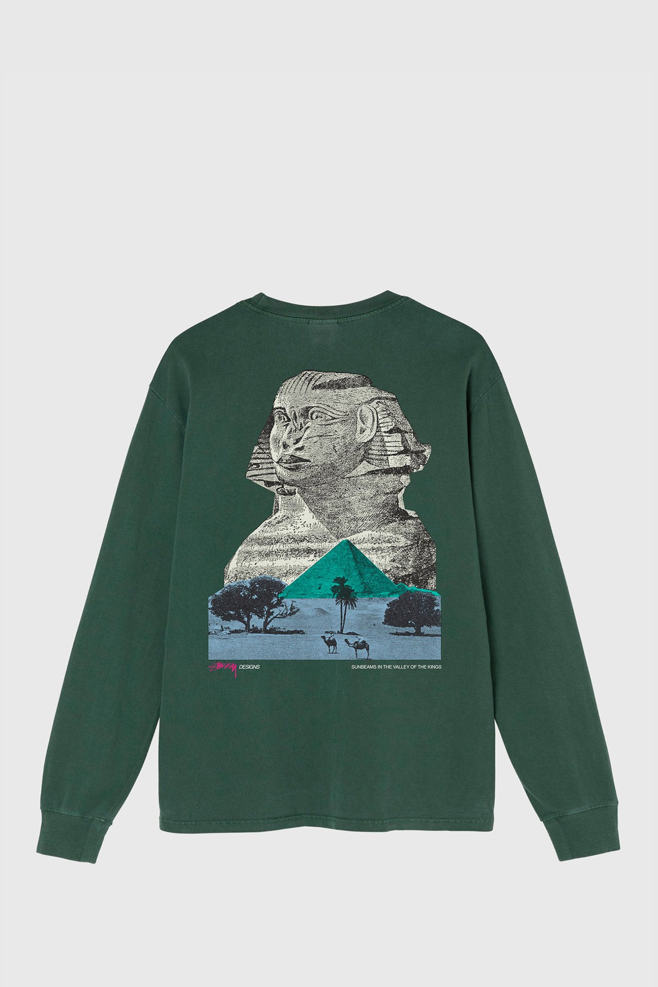 Order Stüssy 斯芬克斯染色长袖T恤 松绿色