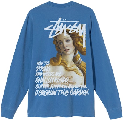 Stüssy Spring Weeds Pigment Dyed LS Tee Blue Buy Stüssy Spring Weeds Pigment Dyed LS Tee Blue