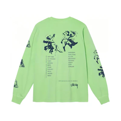 Stüssy SS22 Angels Pigment Dyed Graphic Crewneck Sweatshirt Unisex Retro Style 1994777