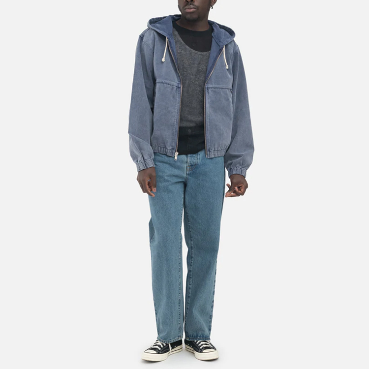 Stüssy SS22 Blue Stone Washed Hoodie American Retro Work Jacket 115632 圖 9