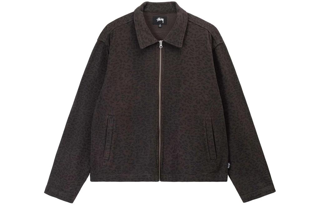 Stüssy SS22 Leopard Mesh Zip Jacket Vintage American Style Unisex 115646