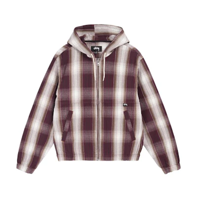 Stüssy SS22 Plaid Hooded Vintage Jacket Unisex - Brown 115629