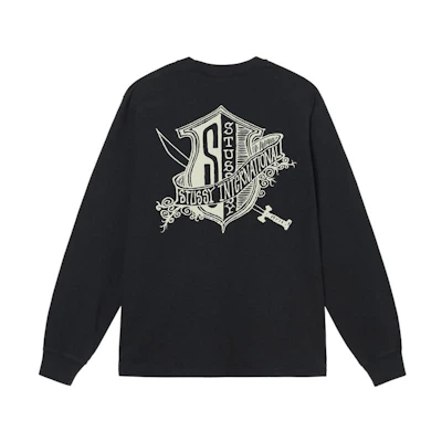 Stüssy SS22 Shield Pig Dyed Graphic Long Sleeve Vintage Sweatshirt Unisex 1994779