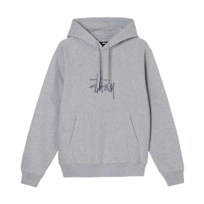 Stüssy SS22 Solid Color Embroidered Logo Pocket Hoodie Grey 118473SASHHEATHER