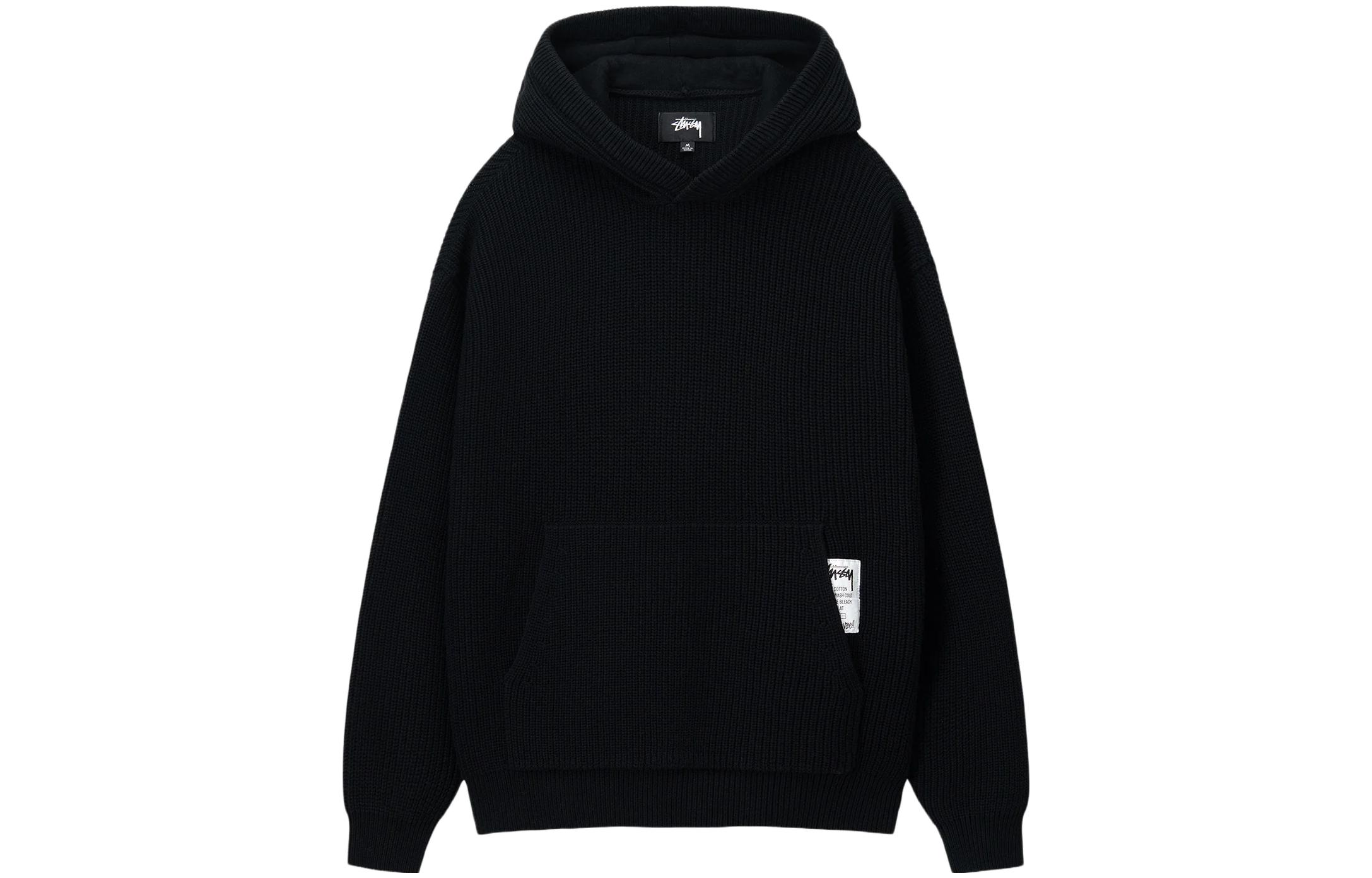 Stüssy SS23 Black Vintage Oversized Hoodie for Men 117138-BLAC
