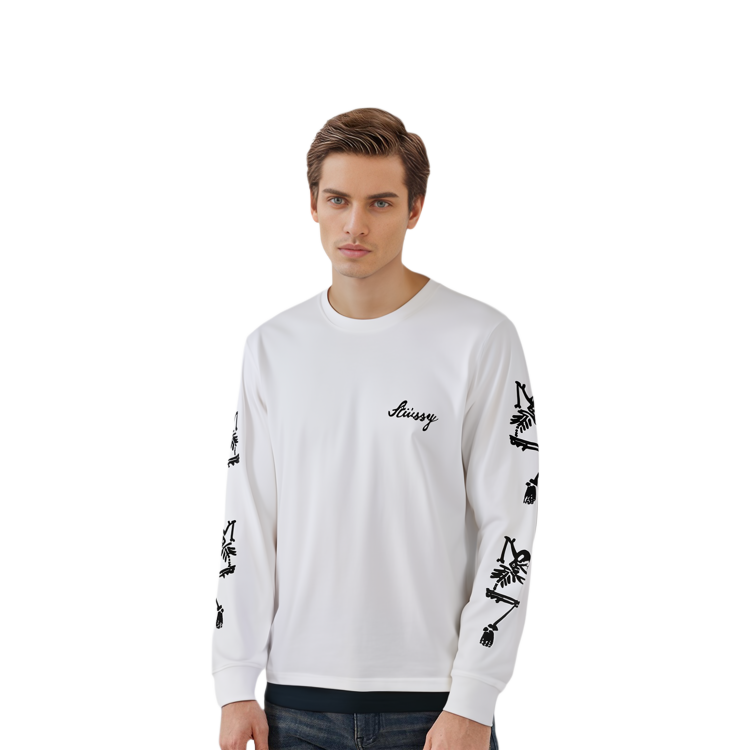 Stüssy SS23 Doodle Print Crewneck Pullover Sweatshirt Unisex Long Sleeve 1994886 圖 11