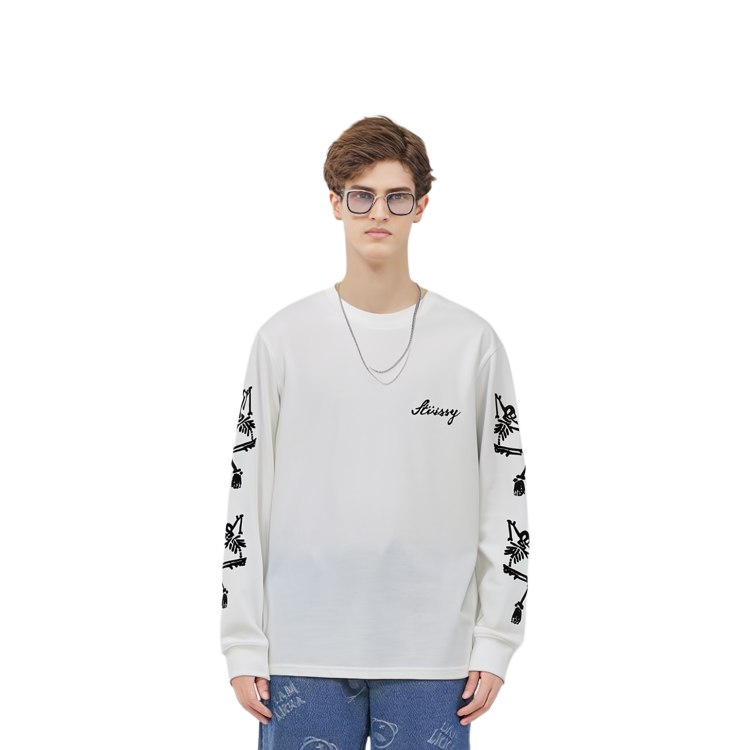 Stüssy SS23 Doodle Print Crewneck Pullover Sweatshirt Unisex Long Sleeve 1994886 圖 12
