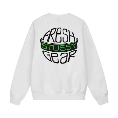 Stüssy SS23 Fresh Gear Crewneck Retro Sweatshirt with Back Letter Print Unisex 1914986