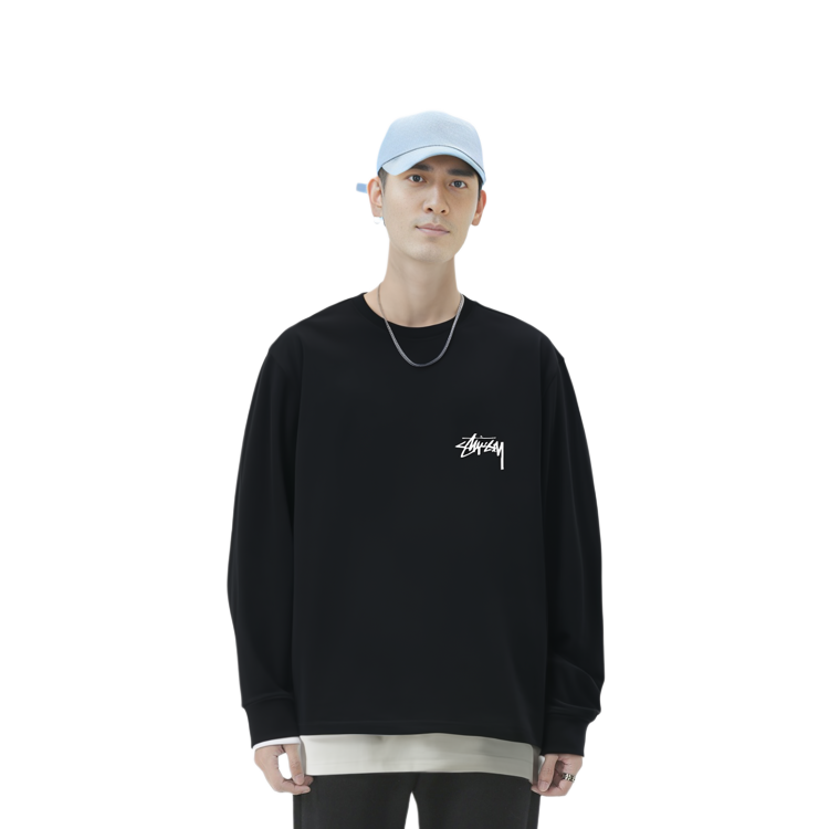 Stüssy SS23 Graphic Print Crewneck Pullover Long Sleeve Vintage Sweatshirt Men 1994916 圖 6