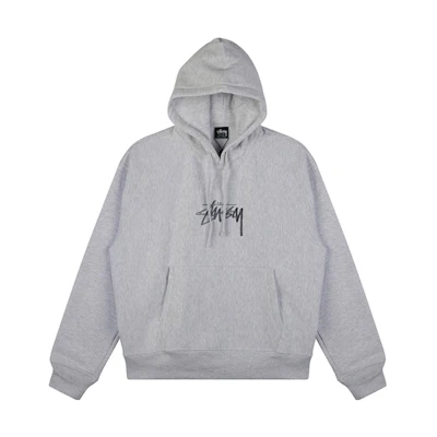 Stüssy SS23 Men’s Grey Hoodie with Logo Print - Vintage American Style 118475ASHH