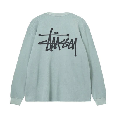 Stüssy SS23 O'Dyed Thermal Crewneck Long Sleeve Sweatshirt Unisex 1140321