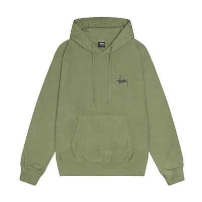 Stüssy SS23 Solid Logo Pullover Hoodie Unisex Retro Style Green 1924879 ARTI