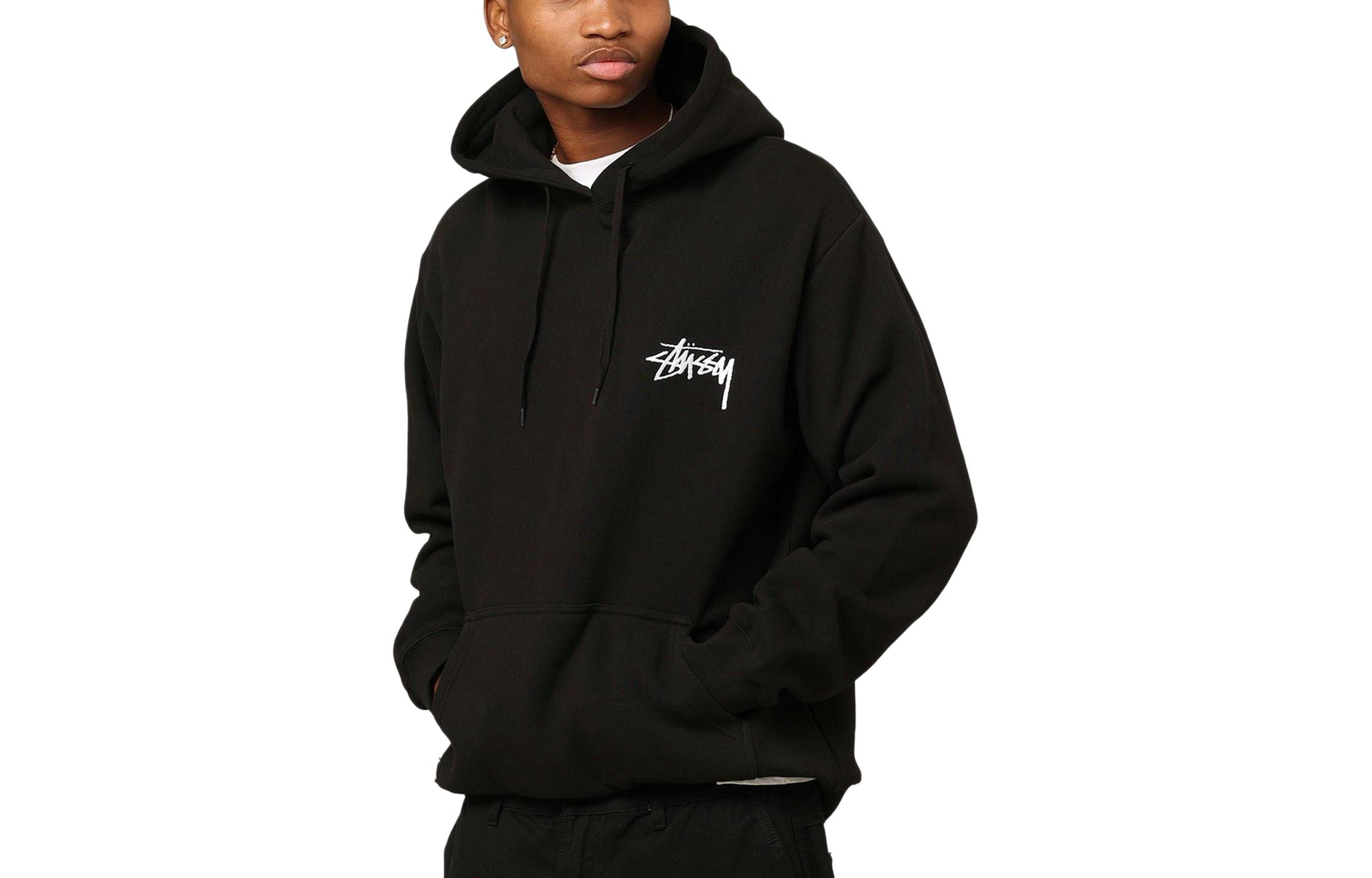Stüssy SS24 8 Ball Chenille Hoodie Black Pullover Printed Sweatshirt ST0M0472