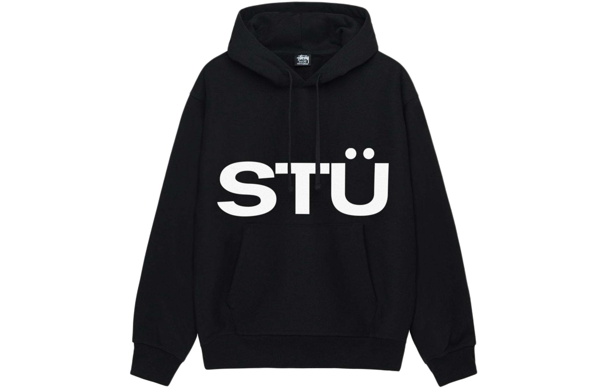 Stüssy SS24 All Caps Hoodie Retro Lettering Fleece Hoodie for Men & Women 1925007
