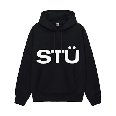 Stüssy SS24 All Caps Hoodie Retro Lettering Fleece Hoodie for Men & Women 1925007