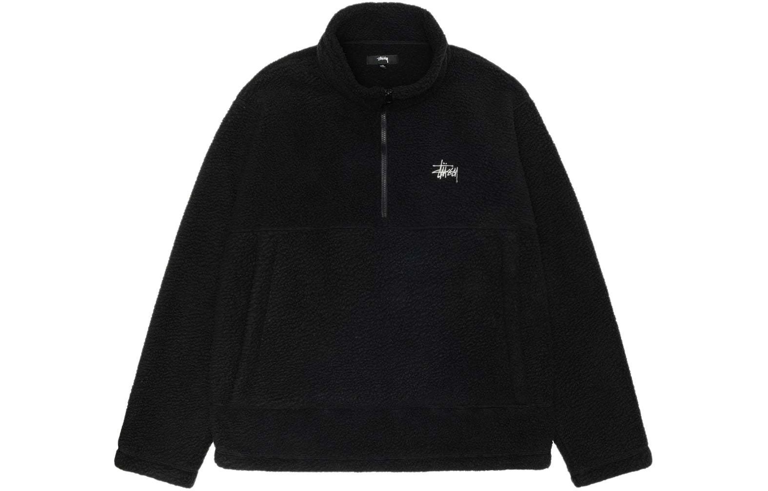Stüssy SS24 Polar Fleece Half Zip Mock Neck Logo Retro Sweatshirt Unisex 118542