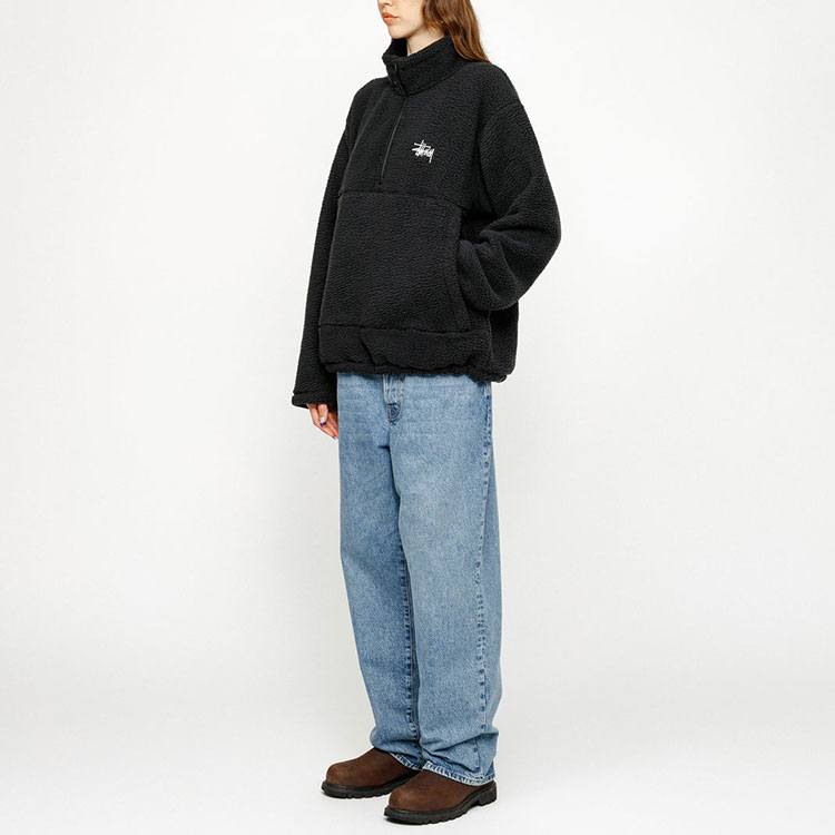Stüssy SS24 Polar Fleece Half Zip Mock Neck Logo Retro Sweatshirt Unisex 118542 圖 11