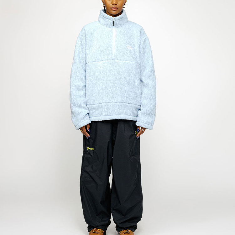 Stüssy SS24 Polar Fleece Half Zip Mock Neck Logo Retro Sweatshirt Unisex 118542 圖 4