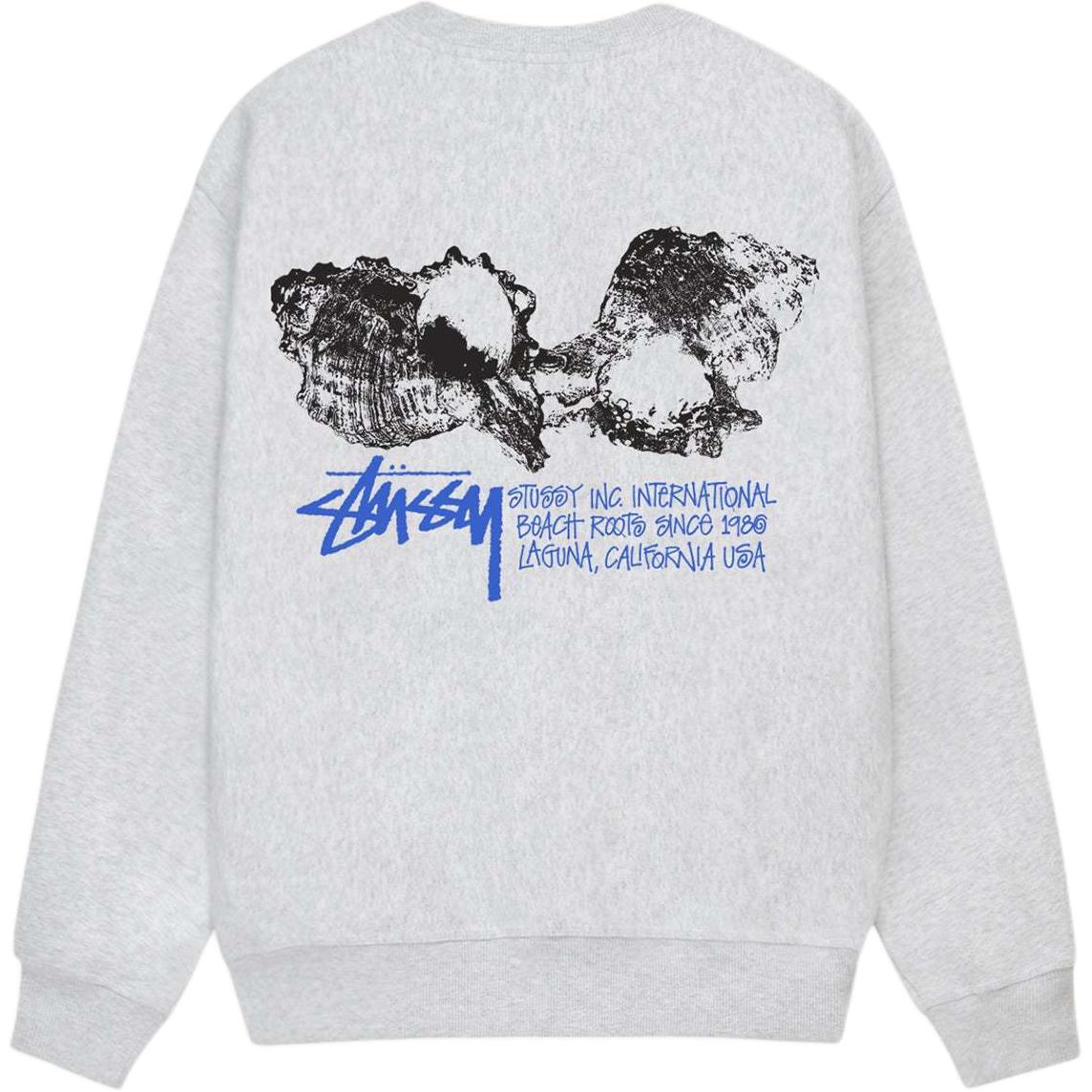 Stüssy SS24 Shell Print Fleece Crewneck Sweatshirt Unisex Retro Style 1915067