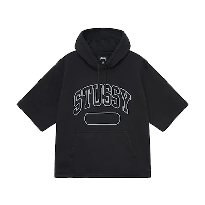 Stüssy SS Boxy Cropped Hoodie Pullover 2023 Summer Logo Print Unisex Sweatshirt 118521