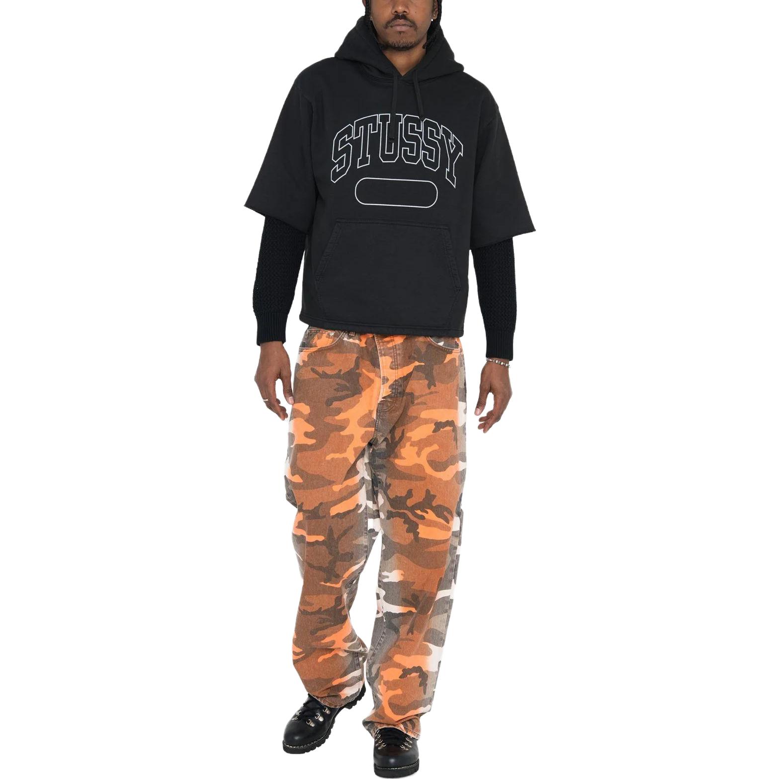 Stüssy SS Boxy Cropped Hoodie Pullover 2023 Summer Logo Print Unisex Sweatshirt 118521 圖 4