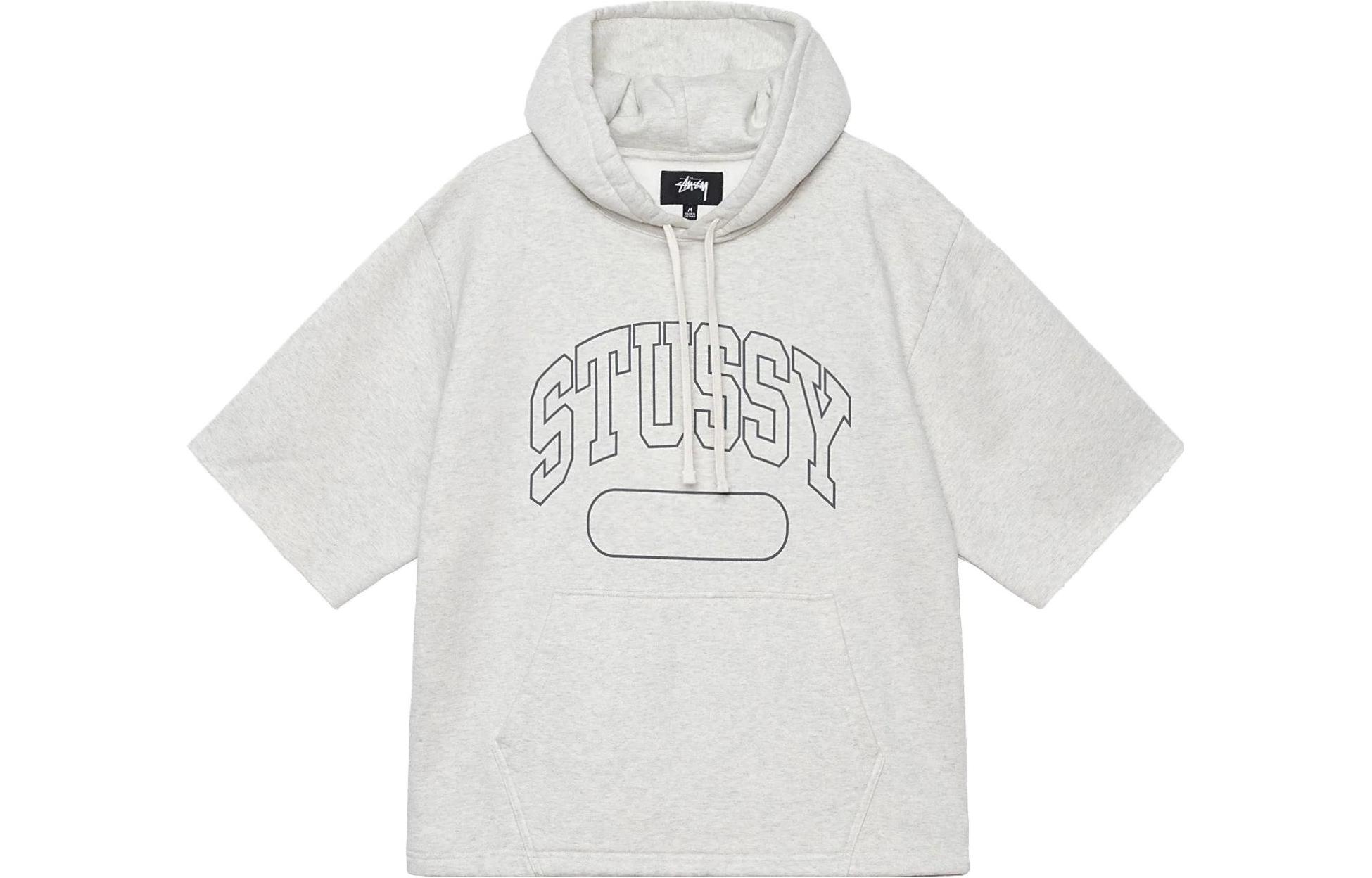 Stüssy SS Boxy Cropped Hoodie Pullover 2023 Summer Logo Print Unisex Sweatshirt 118521 圖 6