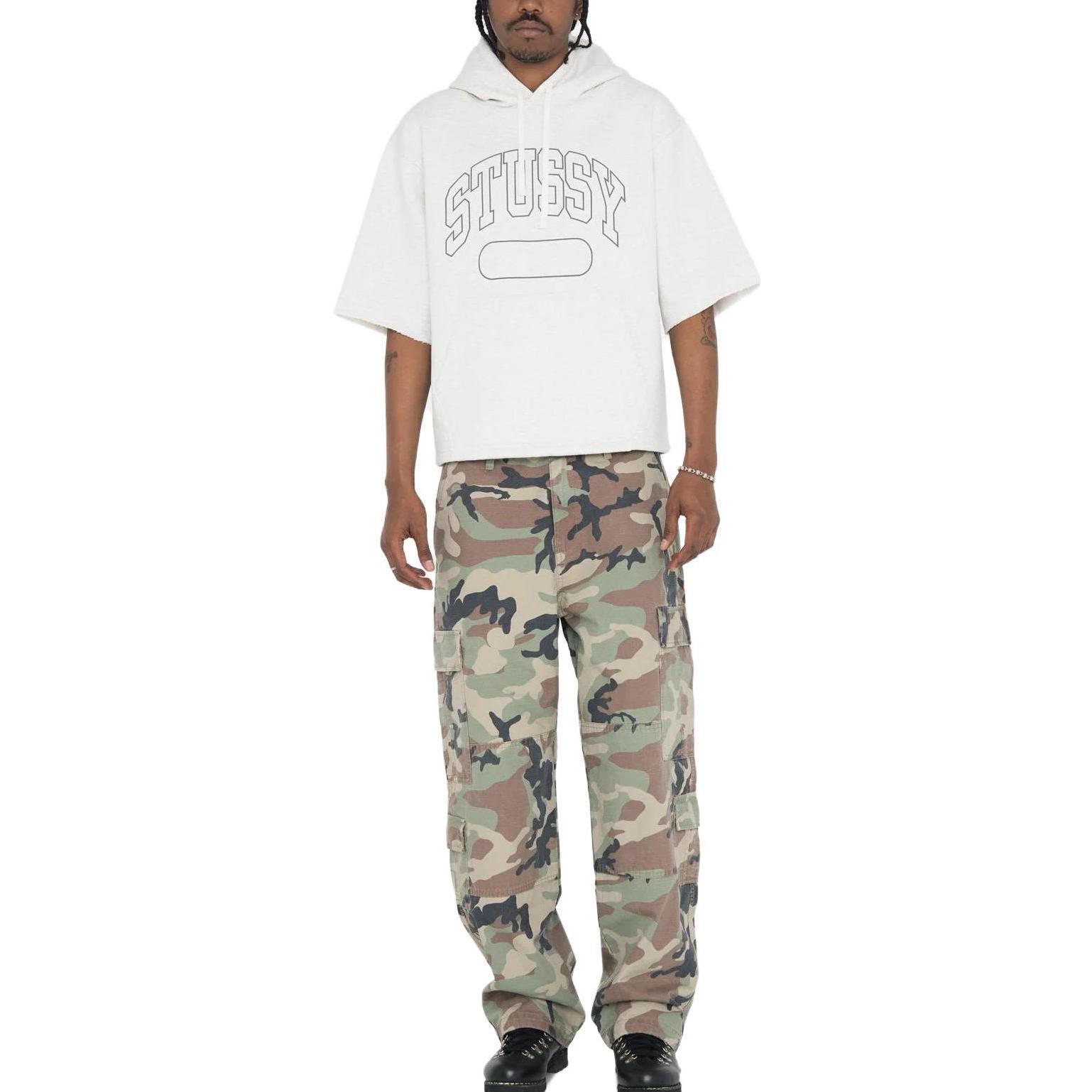 Stüssy SS Boxy Cropped Hoodie Pullover 2023 Summer Logo Print Unisex Sweatshirt 118521 圖 8