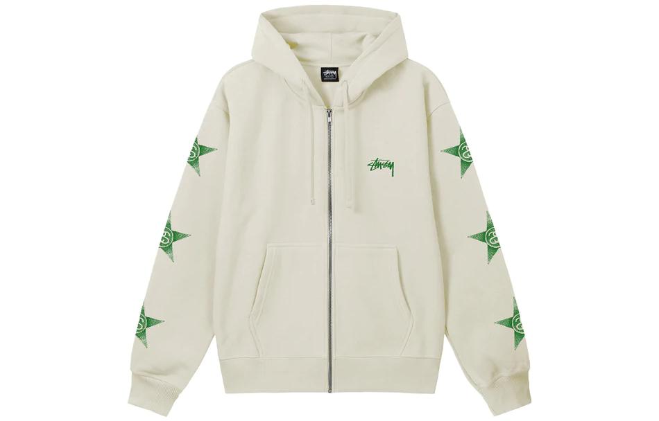 Stüssy Star Print Zip Hoodie Retro Streetwear Unisex 1974887