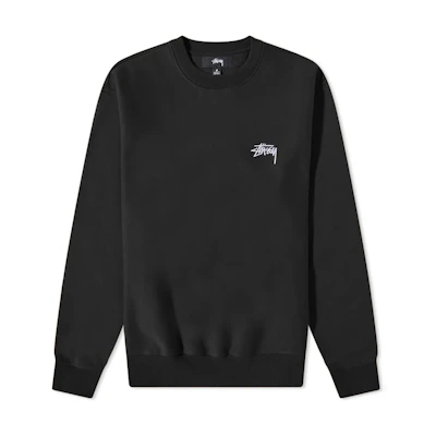 Stüssy Stock Logo Crew Black