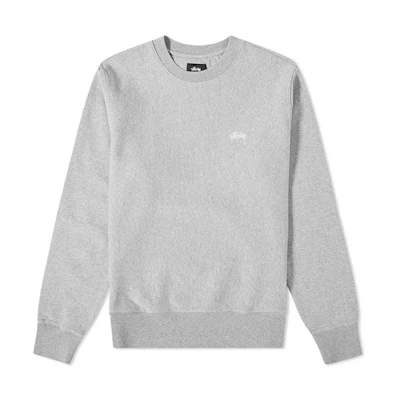 Stüssy Stock Logo Crewneck Sweatshirt Grey - Vintage Unisex Embroidered Logo 118310-GRAY