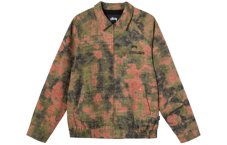 Stüssy Stock Logo Embroidered Reverse Jacquard Long Sleeve Retro Jacket Multicolor 115530