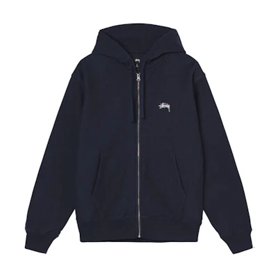 Stüssy Stock Logo Zip Hoodie Retro Unisex American Style Sweatshirt Jacket 1184541