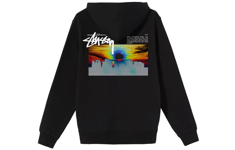 Stüssy Stonehenge Hoodie Stone Print Pullover Vintage Unisex Sweatshirt 1924629
