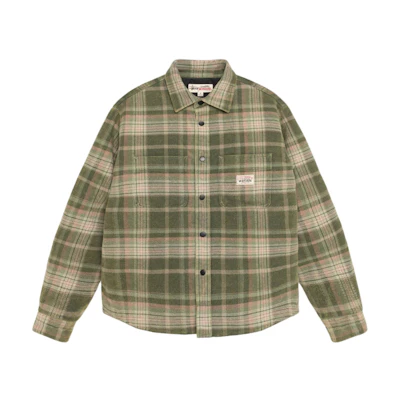 Stüssy Stussy 2024 Fall Heavy Washed Plaid Shirt Vintage Logo Long Sleeve Unisex 1110339