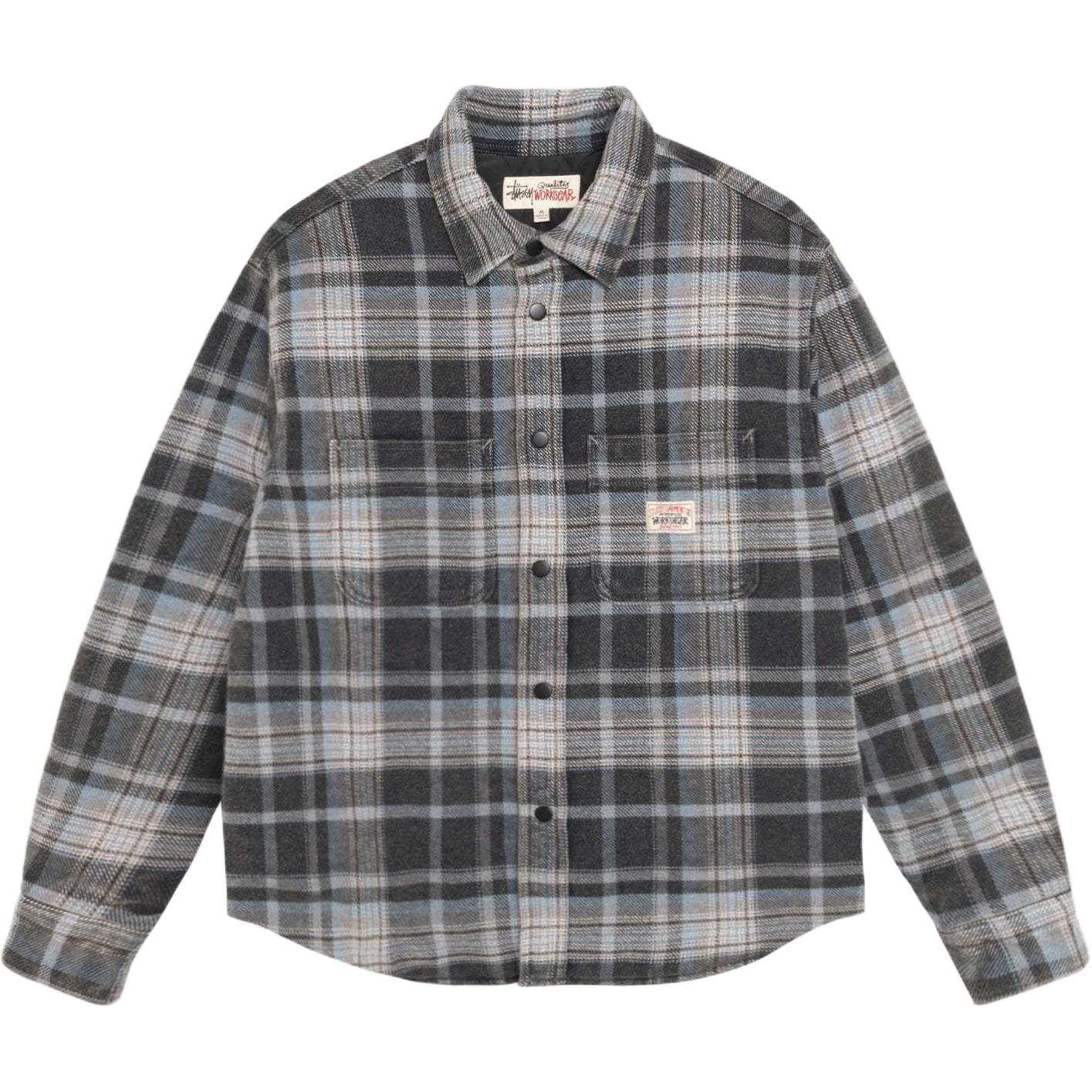 Stüssy Stussy 2024 Fall Heavy Washed Plaid Shirt Vintage Logo Long Sleeve Unisex 1110339 圖 2