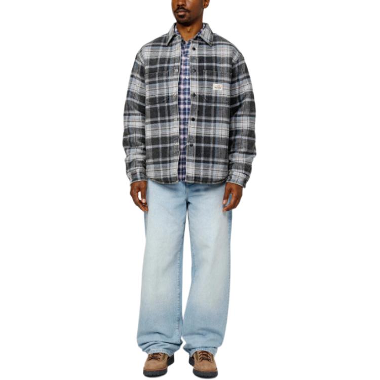 Stüssy Stussy 2024 Fall Heavy Washed Plaid Shirt Vintage Logo Long Sleeve Unisex 1110339 圖 4