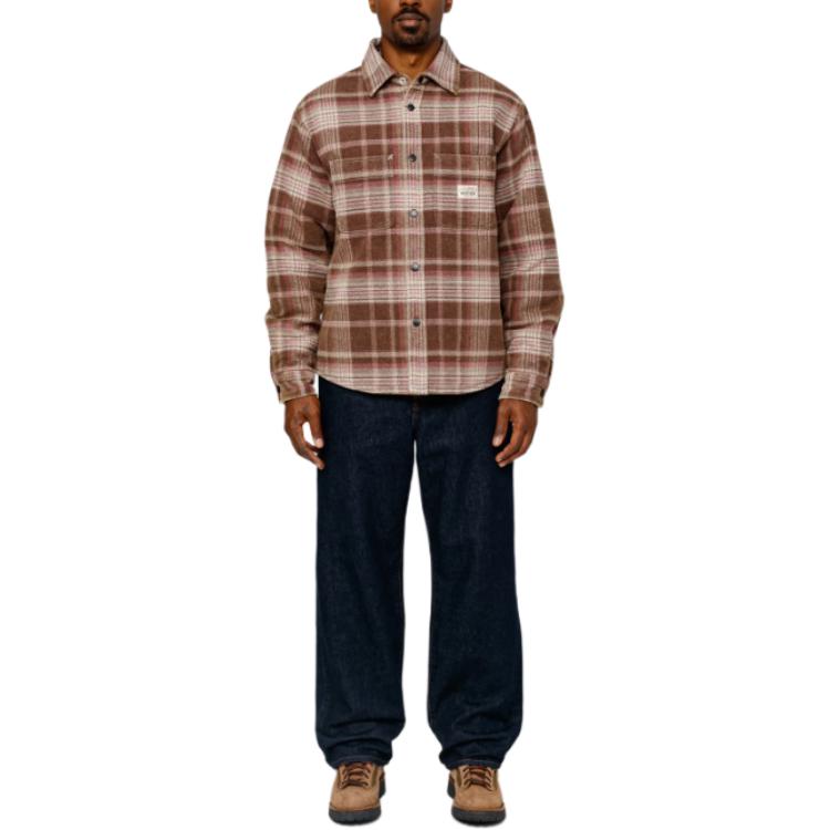 Stüssy Stussy 2024 Fall Heavy Washed Plaid Shirt Vintage Logo Long Sleeve Unisex 1110339 圖 8