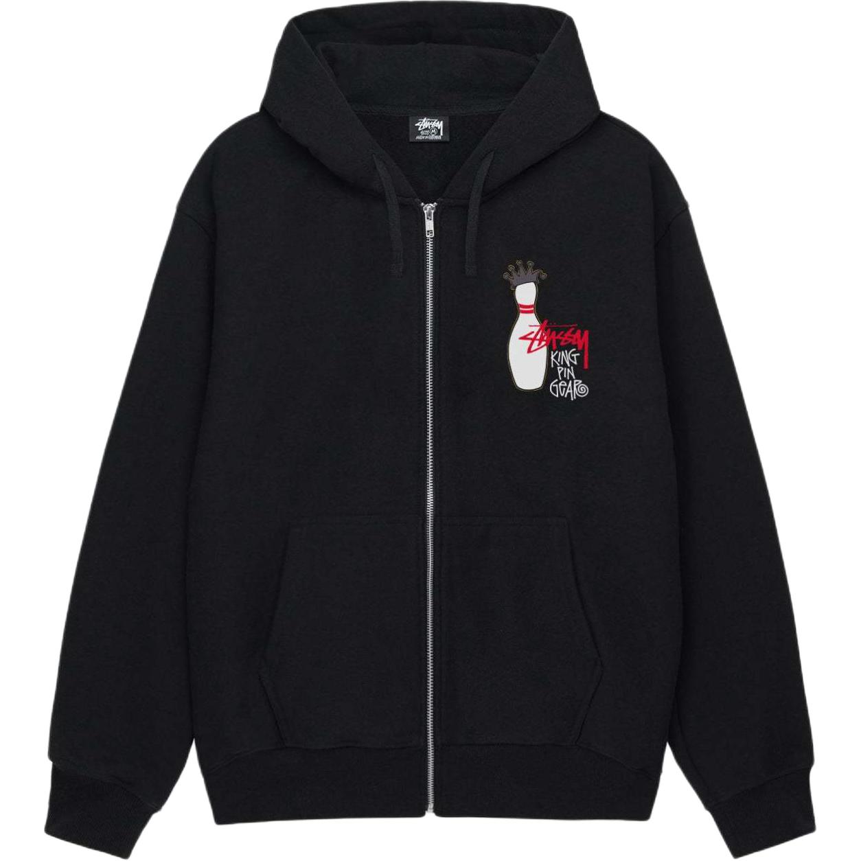 Stüssy Stussy 2024 Fall KINGPIN Zip Hoodie Bowling Print Retro Unisex Fleece Sweatshirt. 1975037 圖 3