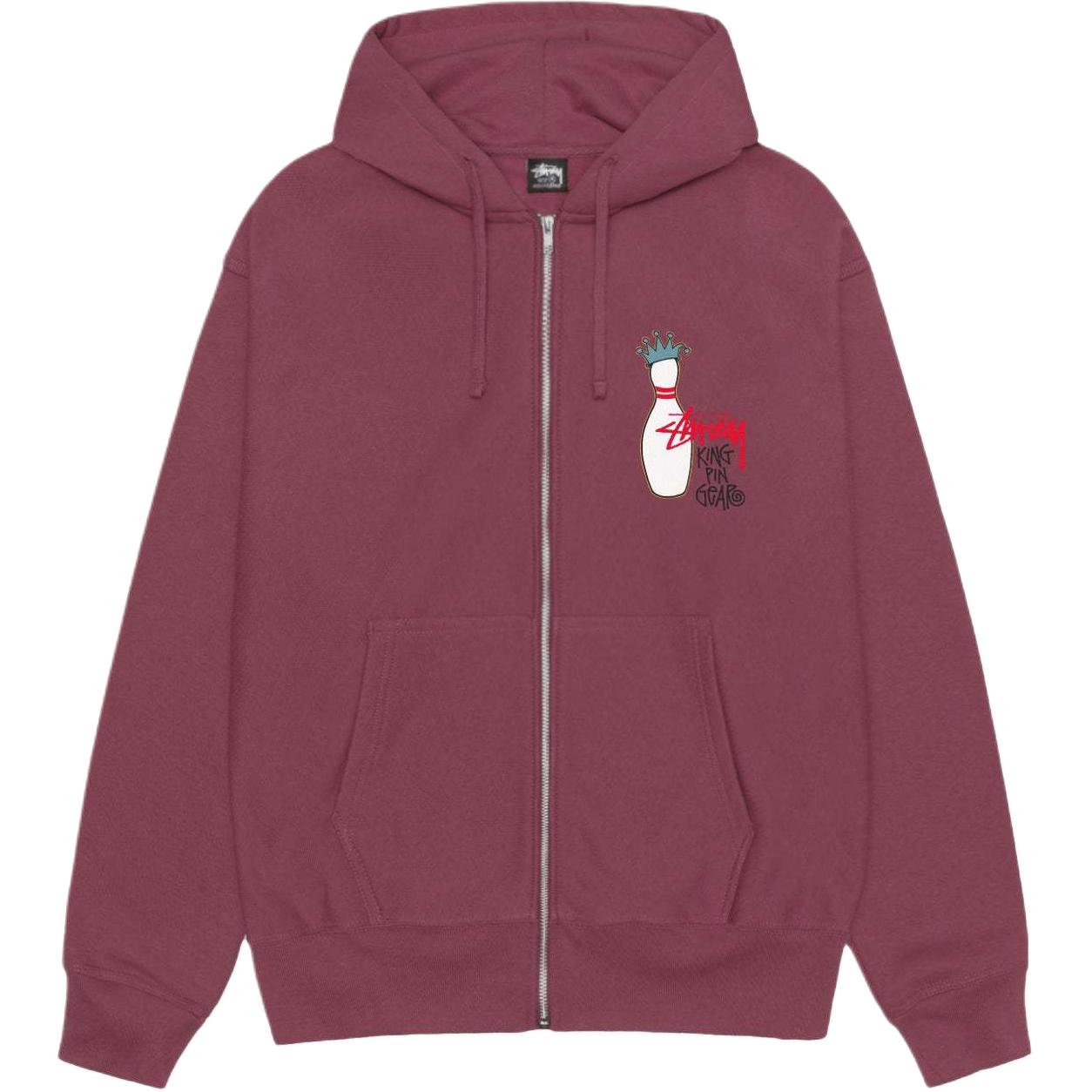 Stüssy Stussy 2024 Fall KINGPIN Zip Hoodie Bowling Print Retro Unisex Fleece Sweatshirt. 1975037 圖 9