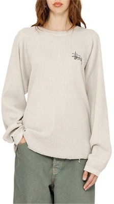 Stüssy Stussy 2024 Fall Logo Raglan Waffle Long Sleeve Vintage Unisex T-Shirt. 1140356 1