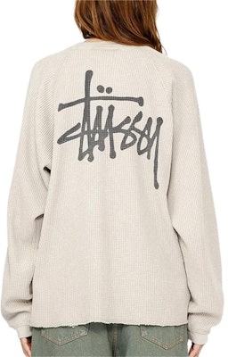 Stüssy Stussy 2024 Fall Logo Raglan Waffle Long Sleeve Vintage Unisex T-Shirt. 1140356 2