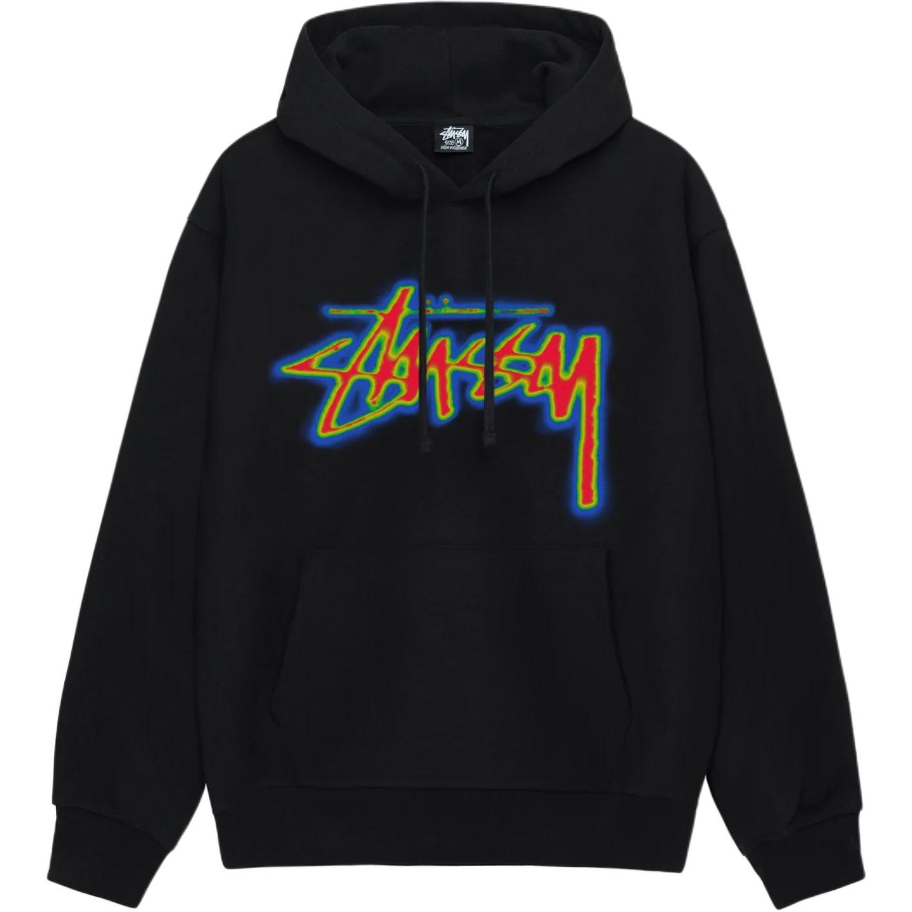 Stüssy Stussy 2024 Summer Thermal Stock Hoodie Retro Kangaroo Pocket Unisex Sweatshirt 1925023
