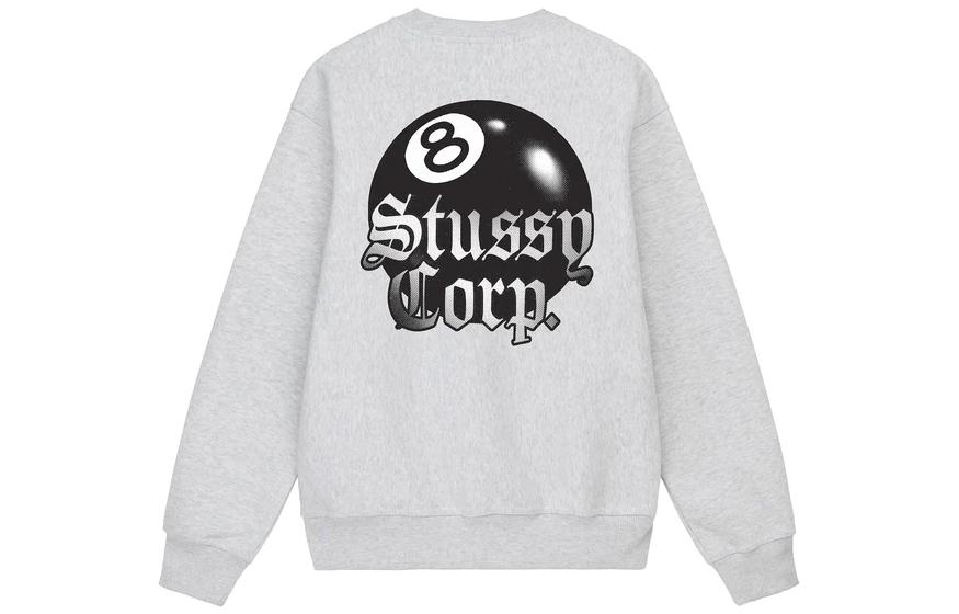 Stüssy Stussy 8 Ball Corp Crew Black Vintage Graphic Sweatshirt Unisex Retro Style. 1914868